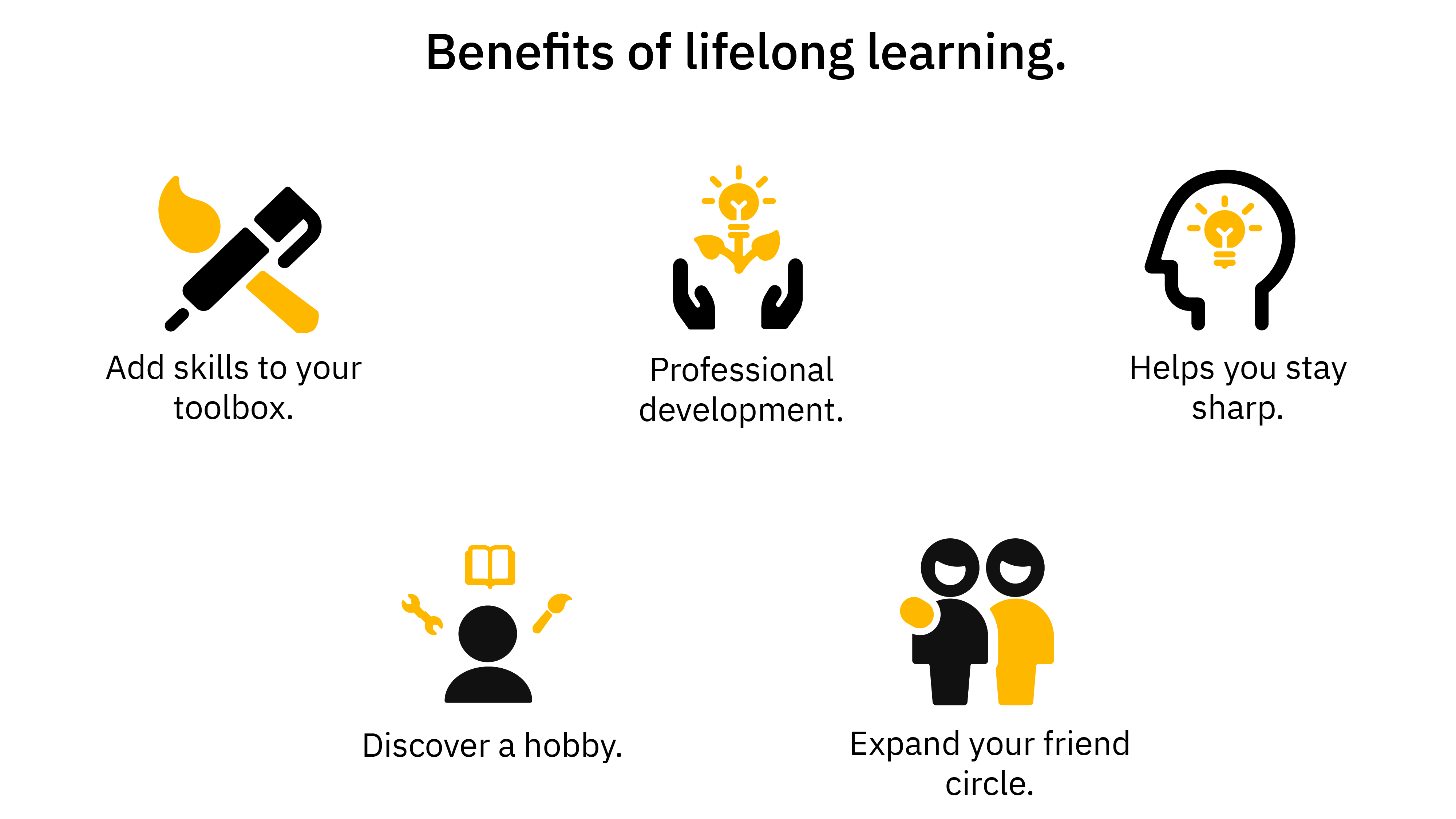 An infographic showing the benefits of lifelong learning